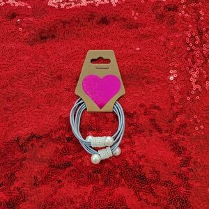 Blue Faux Pearl Hair Ties